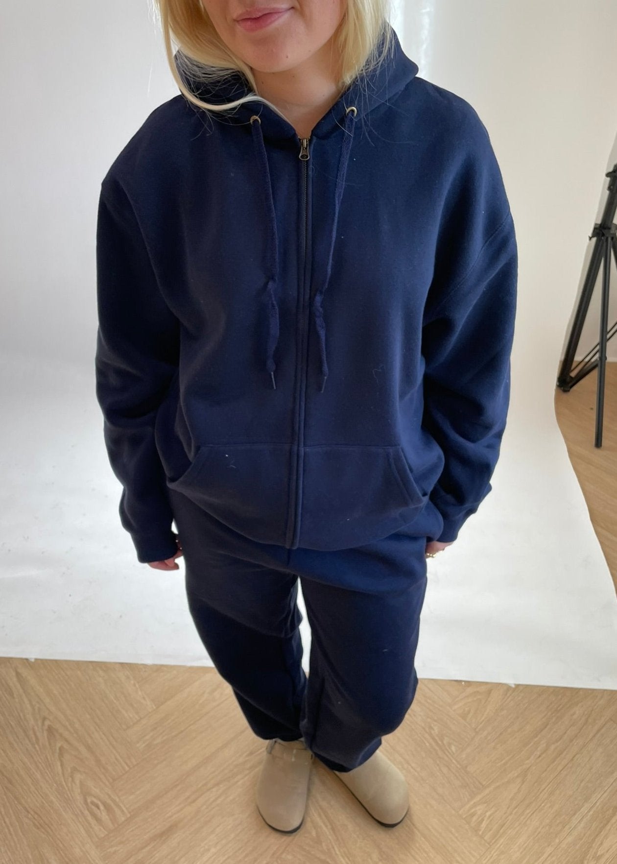 Hoodie Med Lynlås - Navy - ByStenholt.dk