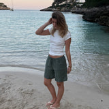 Hørshorts - Mørkegrøn - ByStenholt.dk