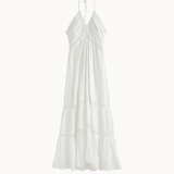 Jasmin Maxi Kjole - Hvid - ByStenholt.dk