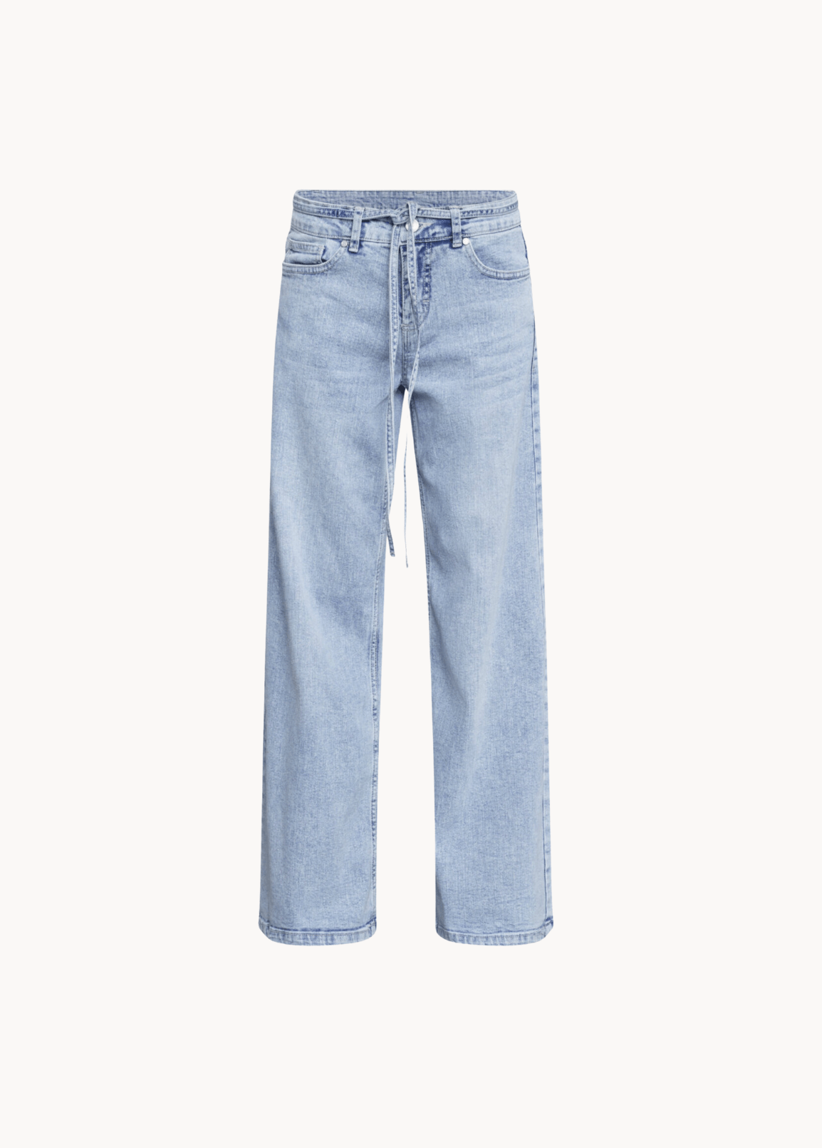 Jeans med bindebånd - Lyseblå - ByStenholt.dk