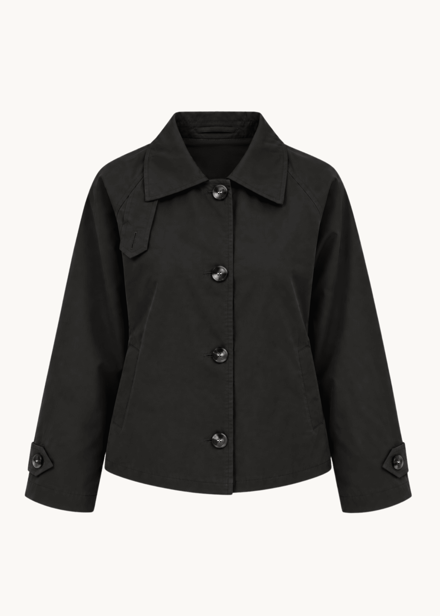 Klassisk Kort Trenchcoat - Sort - ByStenholt.dk