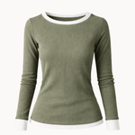 Langærmet Lag på Lag Bluse - Grøn - ByStenholt.dk