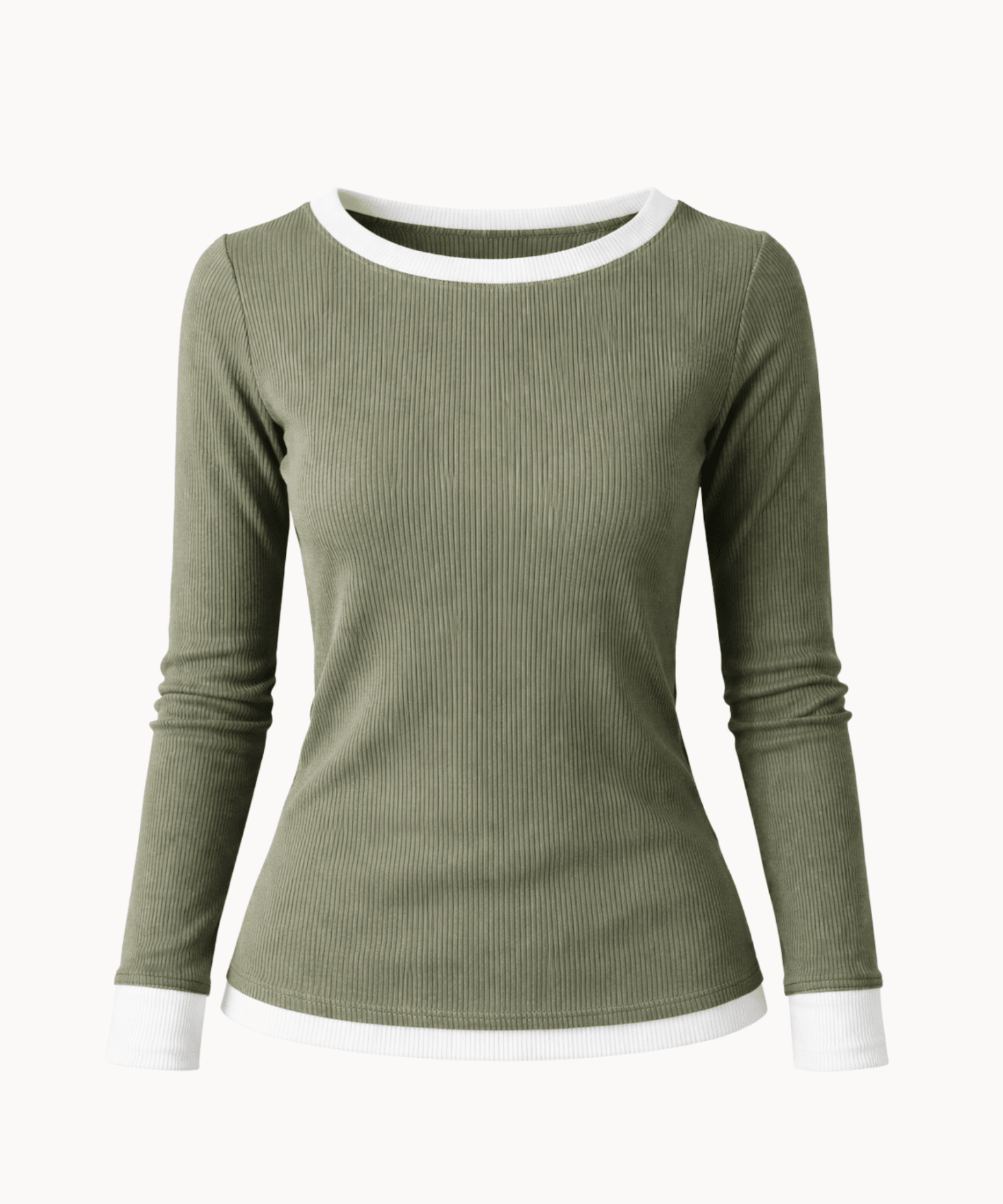Langærmet Lag på Lag Bluse - Grøn - ByStenholt.dk
