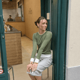 Langærmet Lag på Lag Bluse - Grøn - ByStenholt.dk