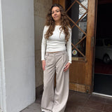 Lara Low Waist Habitbukser - Taupe - ByStenholt.dk