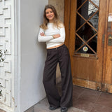 Lara Vide Habitbukser - Mørkebrun - ByStenholt.dk