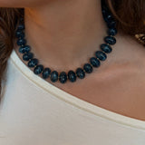Leah Perlehalskæde - Blå - ByStenholt.dk