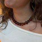 Leah Perlehalskæde - Orange - ByStenholt.dk