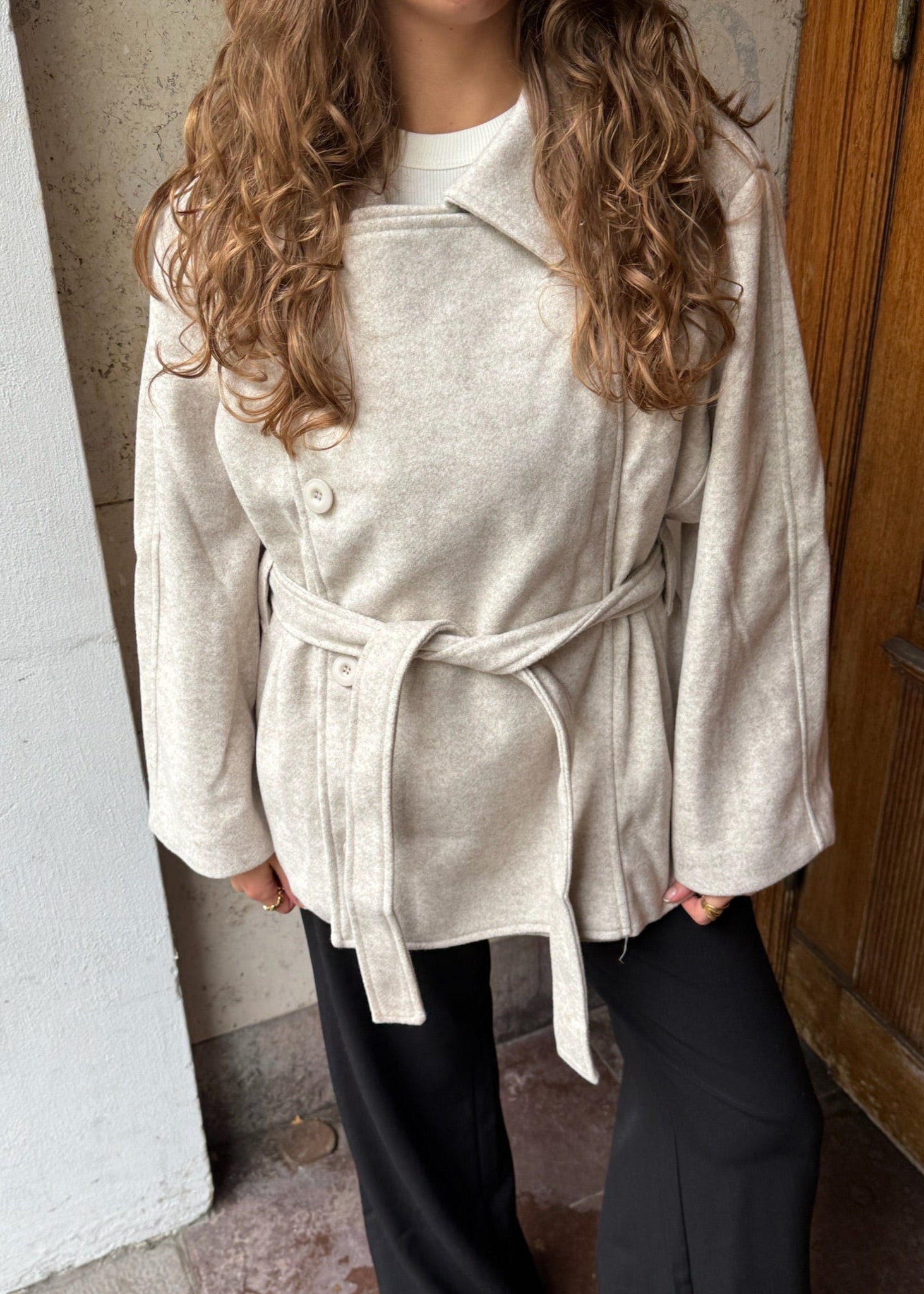 Linea Belted Coat - Beige - ByStenholt.dk
