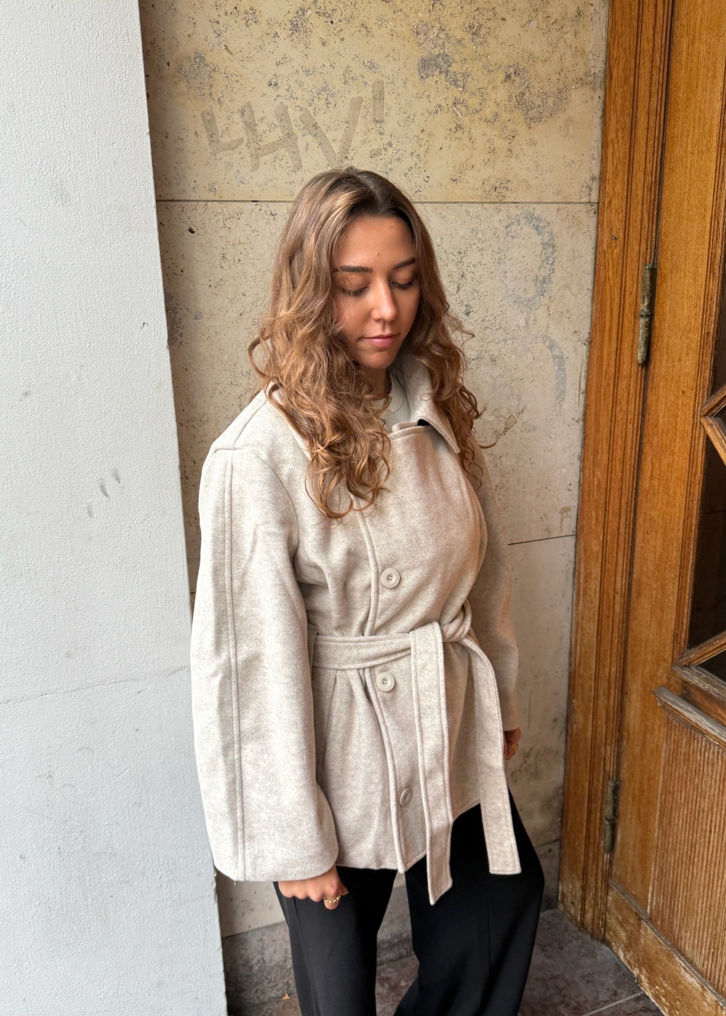 Linea Belted Coat - Beige - ByStenholt.dk