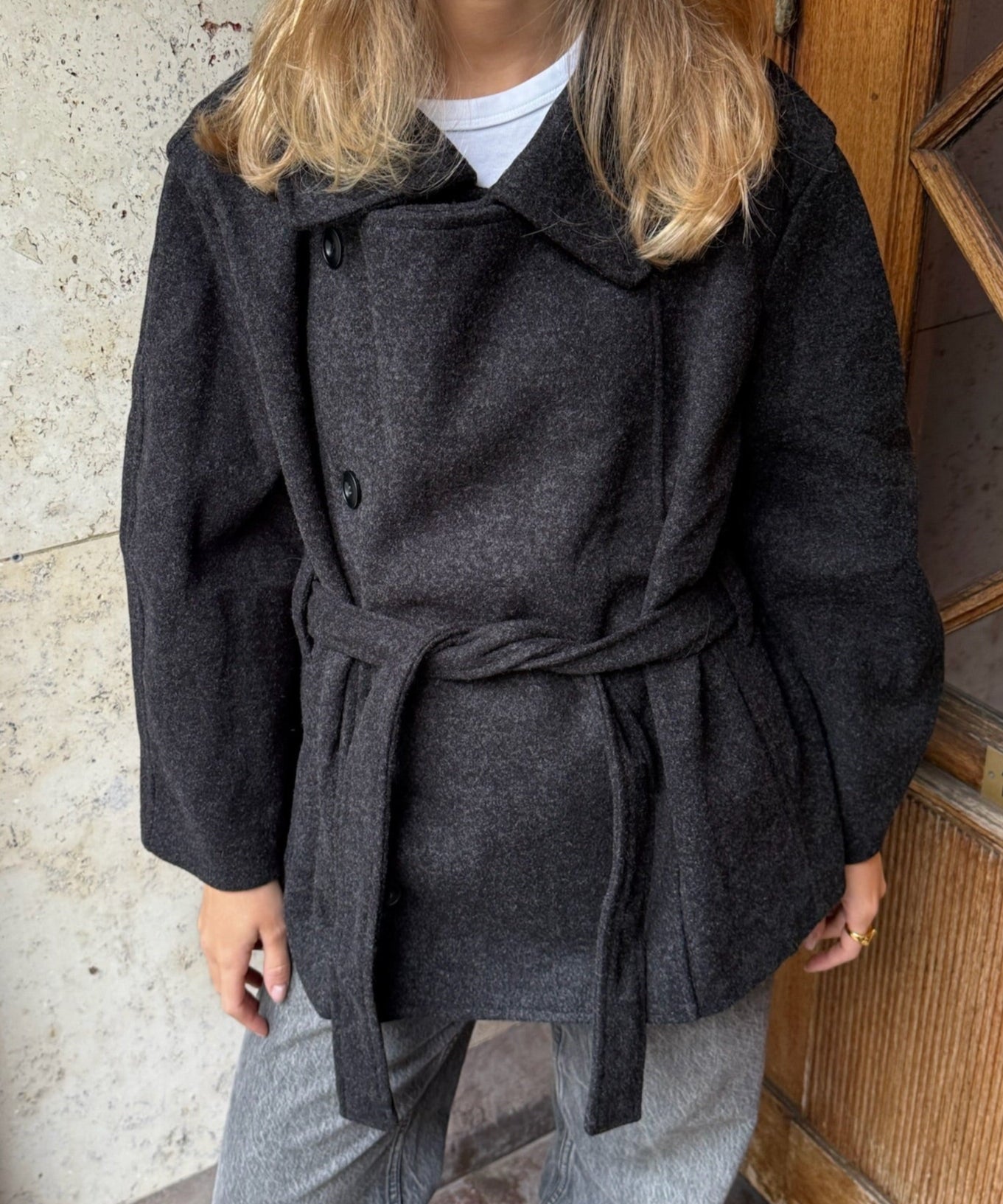 Linea Belted Coat - Sort - ByStenholt.dk