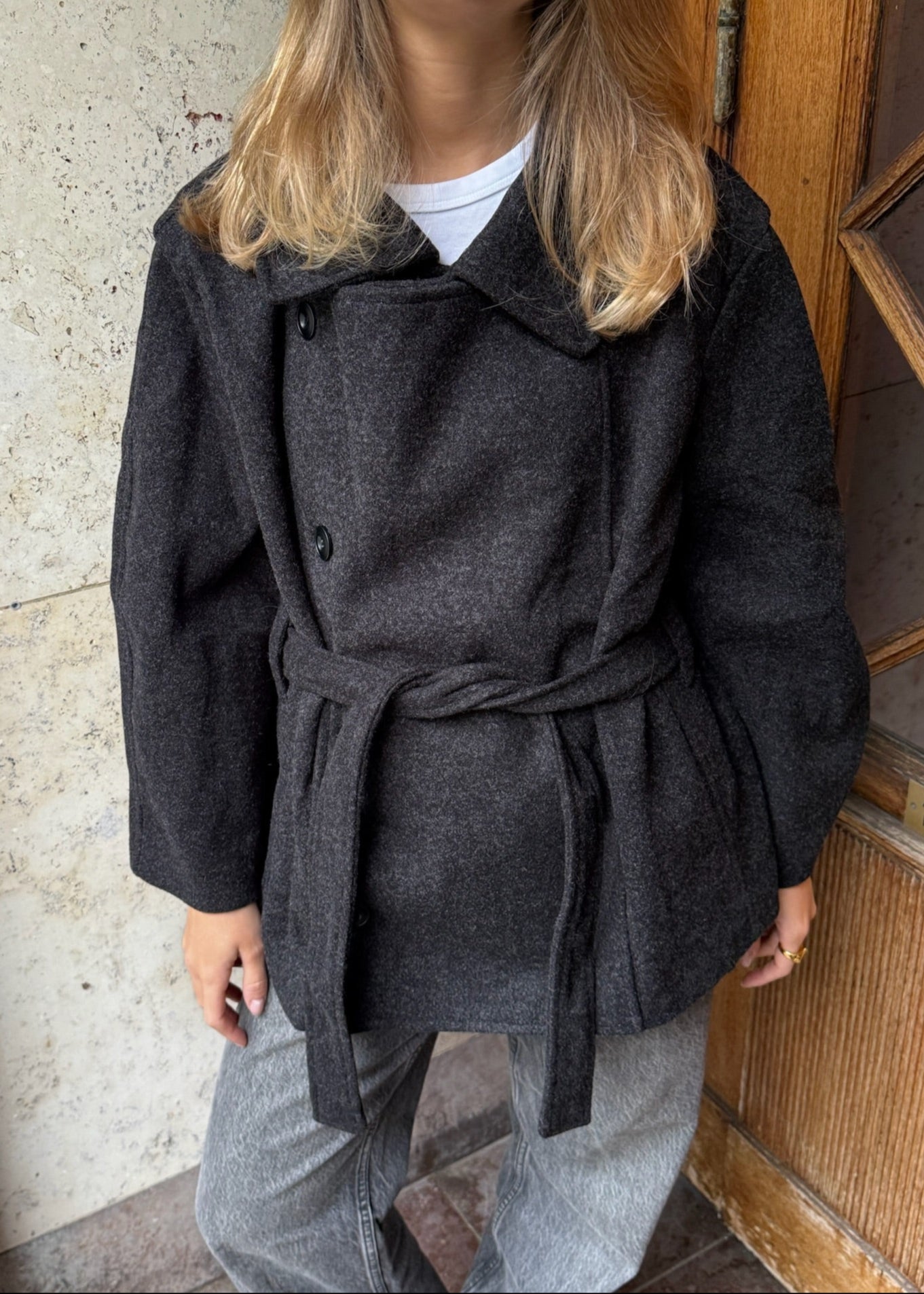 Linea Belted Coat - Sort - ByStenholt.dk
