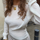 Loui figursyet Strik - Hvid - ByStenholt.dk