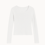 Loungewear Bluse i Pointelle - Hvid - ByStenholt.dk