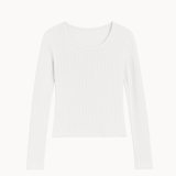 Loungewear Bluse i Pointelle - Hvid - ByStenholt.dk