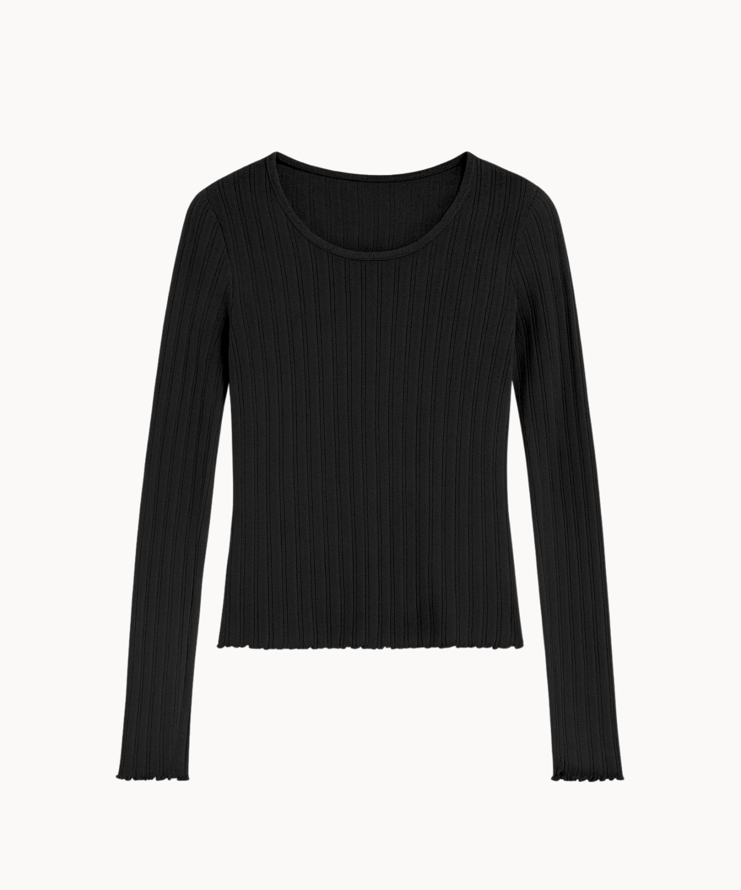 Loungewear Bluse i Pointelle - Sort - ByStenholt.dk