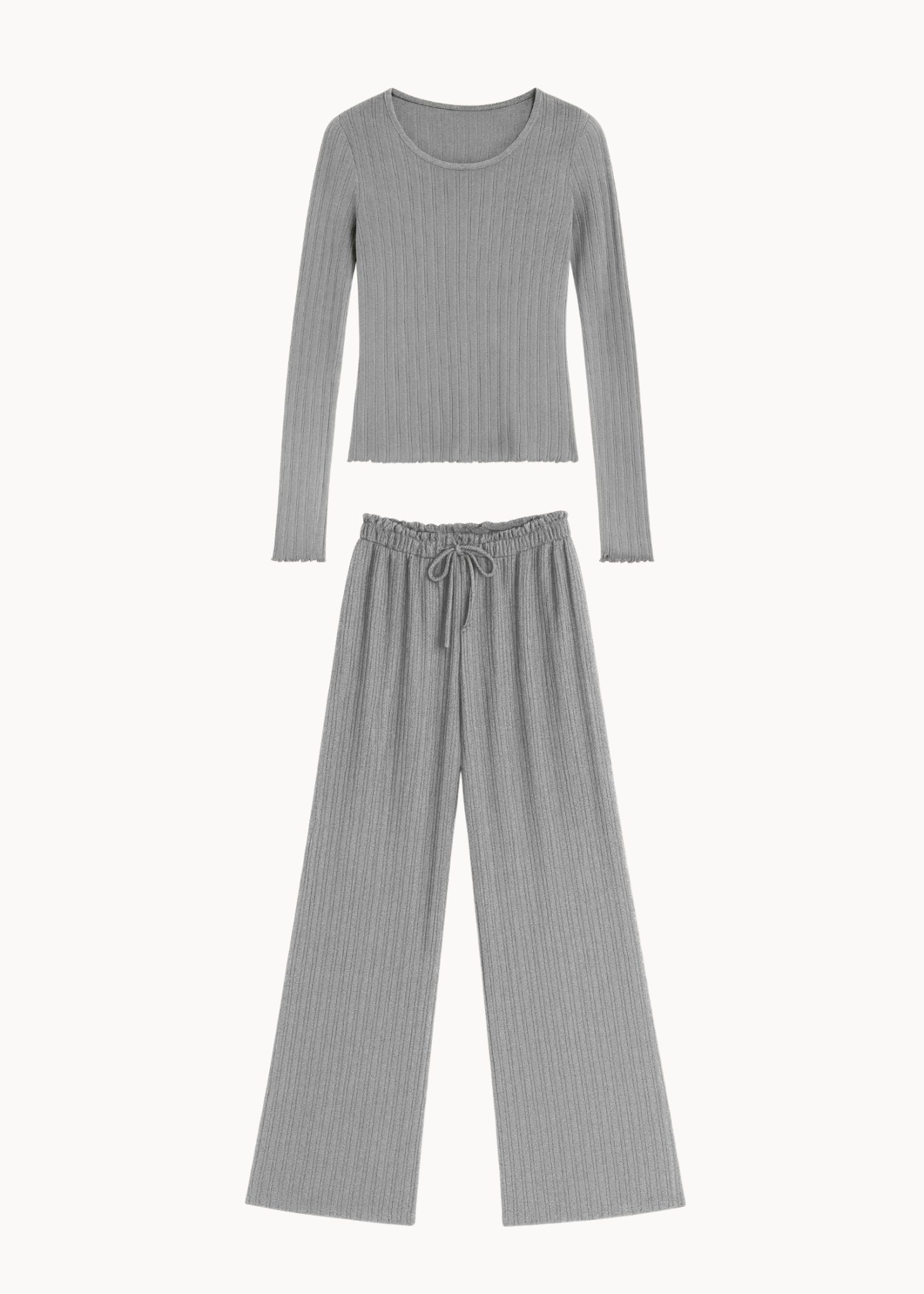 Loungewear Bluse Sæt - Grå - ByStenholt.dk