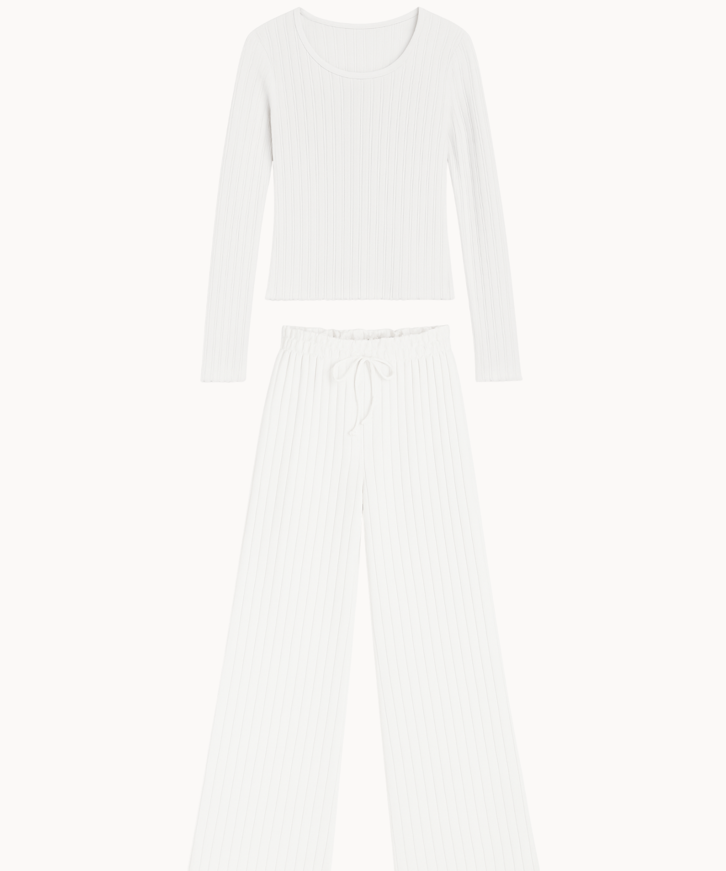 Loungewear Bluse Sæt - Hvid - ByStenholt.dk