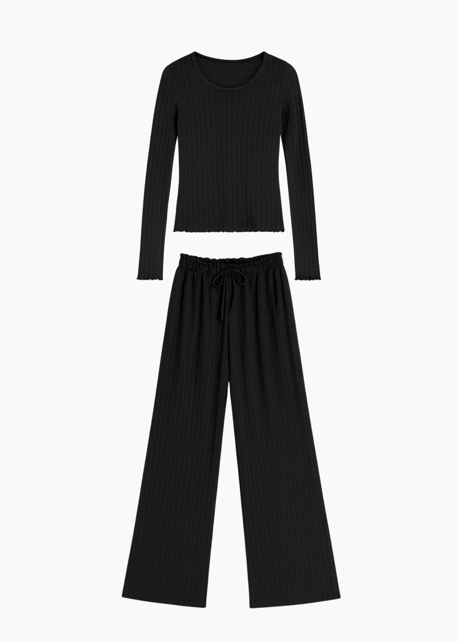 Loungewear Bluse Sæt - Sort - ByStenholt.dk