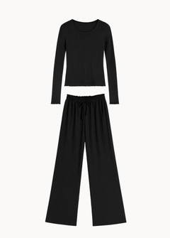 Loungewear Bluse Sæt - Sort - ByStenholt.dk