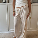 Loungewear Bukser i Pointelle - Creme - ByStenholt.dk