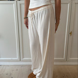 Loungewear Bukser i Pointelle - Creme - ByStenholt.dk