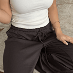 Loungewear Bukser i Pointelle - Mørkebrun - ByStenholt.dk