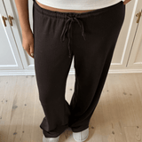 Loungewear Bukser i Pointelle - Mørkebrun - ByStenholt.dk