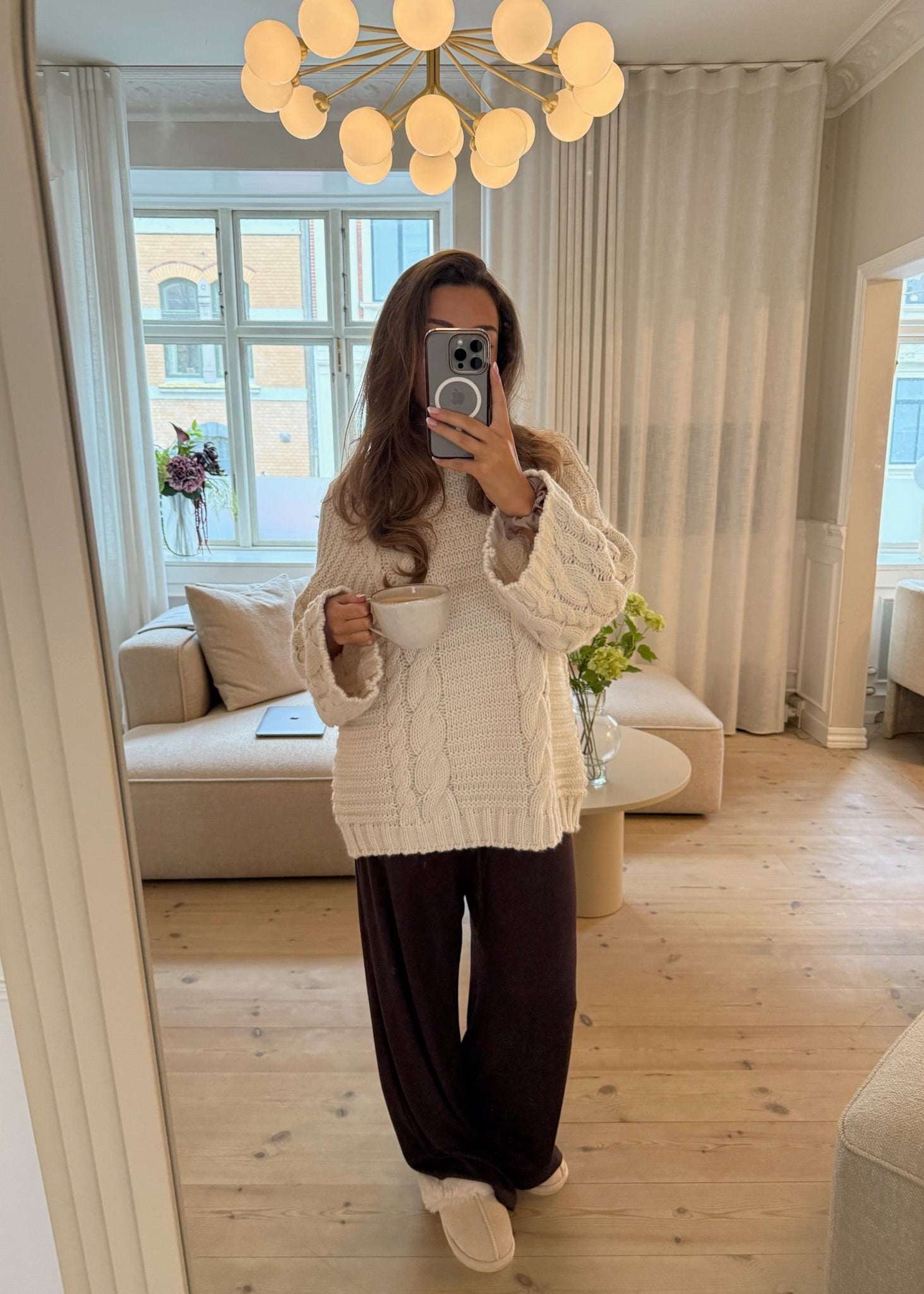 Loungewear Bukser i Pointelle - Mørkebrun - ByStenholt.dk