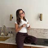 Loungewear Bukser i Pointelle - Mørkebrun - ByStenholt.dk