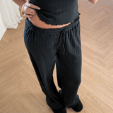 Loungewear Bukser i Pointelle - Sort - ByStenholt.dk