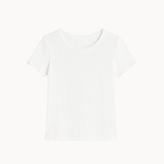 Loungewear T-shirt i Pointelle - Hvid - ByStenholt.dk