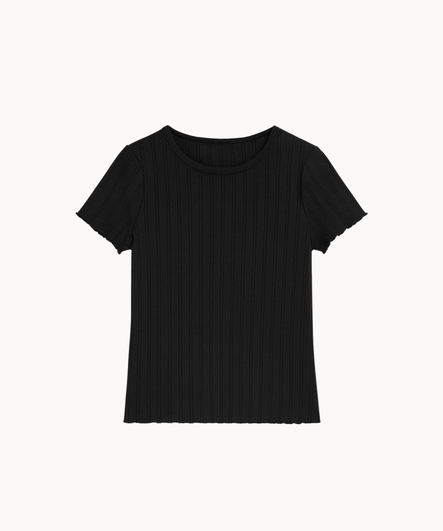 Loungewear T-shirt i Pointelle - Sort - ByStenholt.dk