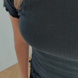 Loungewear T-shirt i Pointelle - Sort - ByStenholt.dk