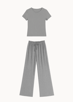 Loungewear T-shirt Sæt - Grå - ByStenholt.dk