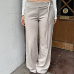 Low Waist Bukser med Spænde - Taupe - ByStenholt.dk