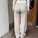 Low Waist Bukser med Spænde - Taupe - ByStenholt.dk