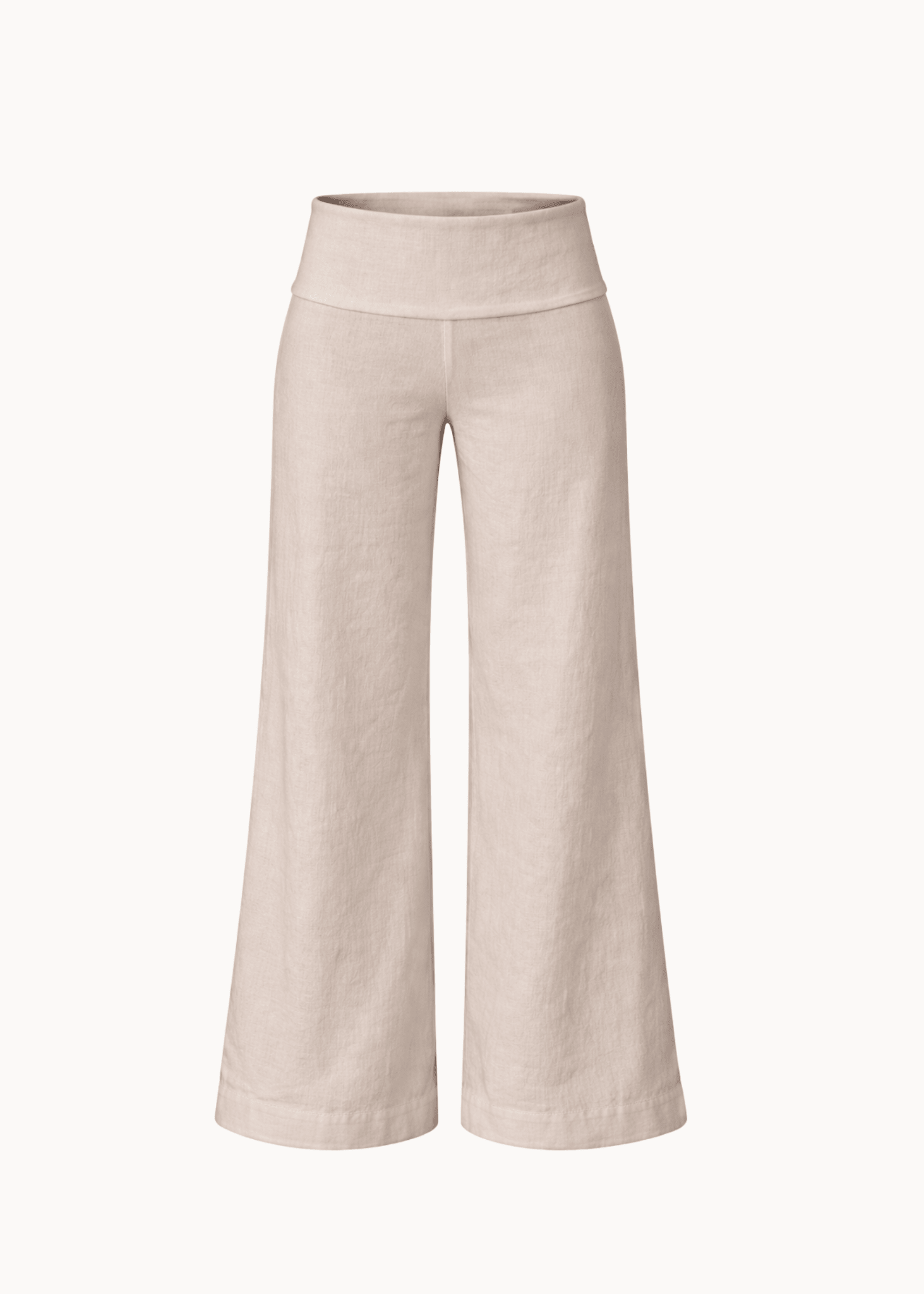 Low Waist Hørbukser - Beige - ByStenholt.dk