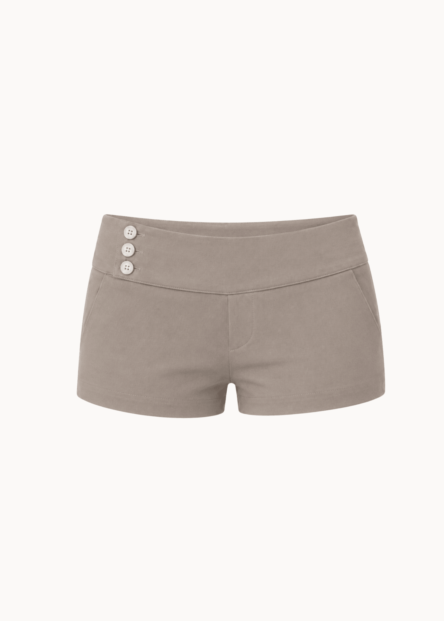 Low Waist Mini Shorts - Taupe - ByStenholt.dk