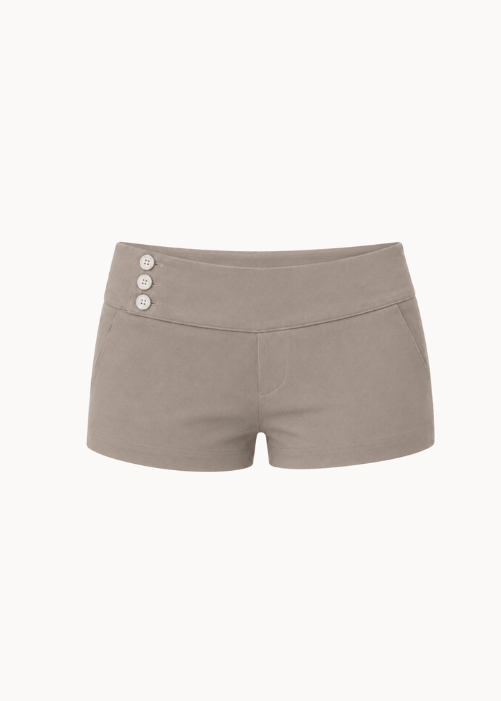 Low Waist Mini Shorts - Taupe - ByStenholt.dk