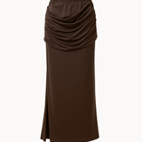 Lucia Maxi Nederdel - Mørkebrun - ByStenholt.dk