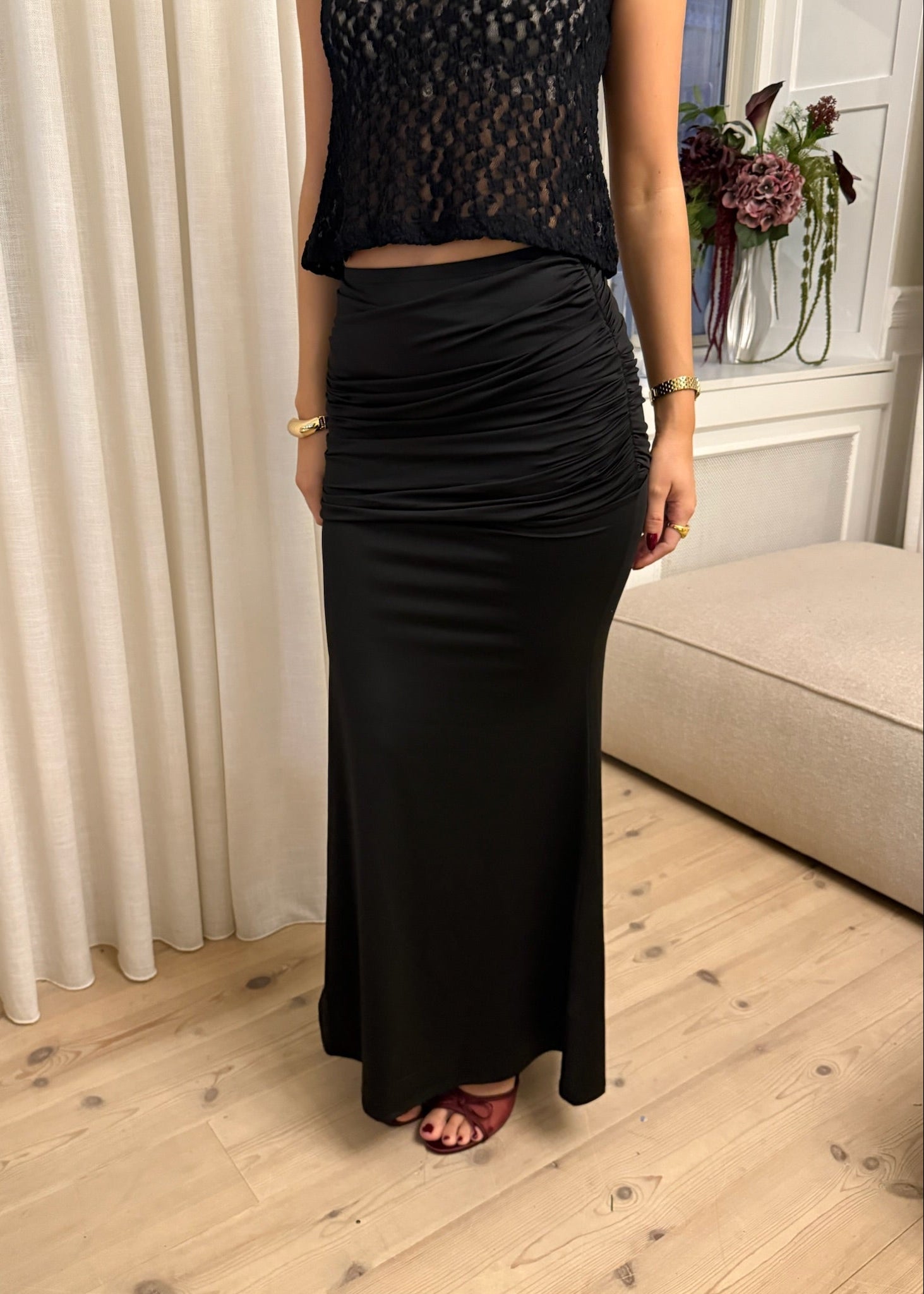 Lucia Maxi Nederdel - Sort - ByStenholt.dk