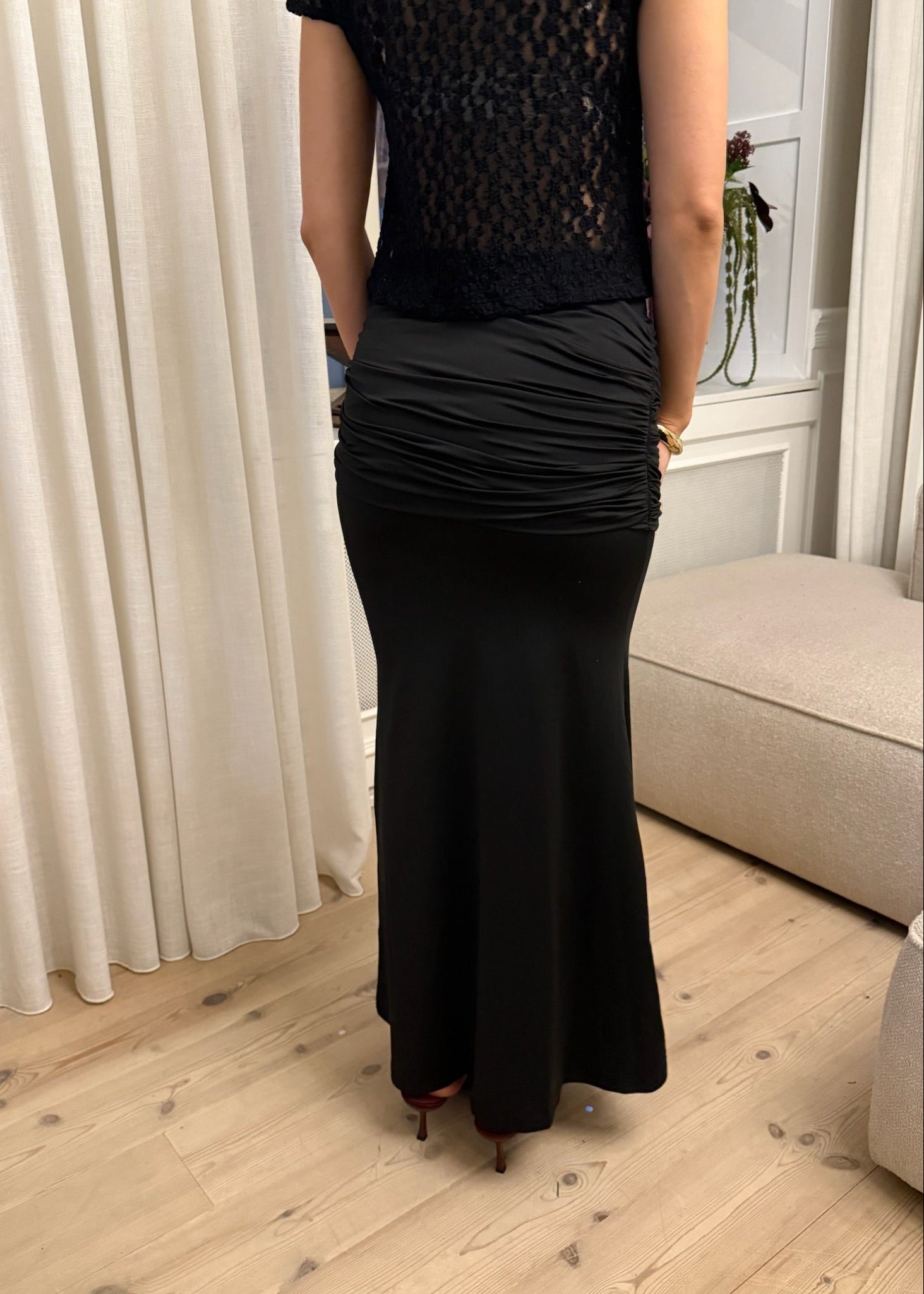 Lucia Maxi Nederdel - Sort - ByStenholt.dk