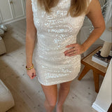 Luna Paillet Mini Kjole - Hvid - ByStenholt.dk