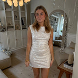 Luna Paillet Mini Kjole - Hvid - ByStenholt.dk