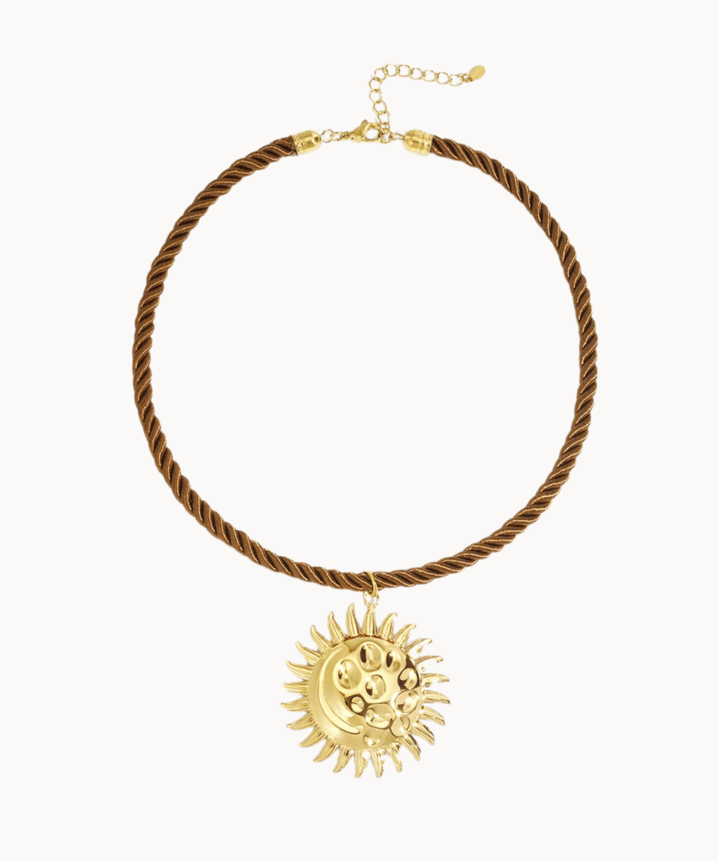 Luna Sol Halskæde - Brun/Guldbelagt - ByStenholt.dk