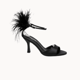 Luxe Feather Slingback Pumps - Sort - ByStenholt.dk