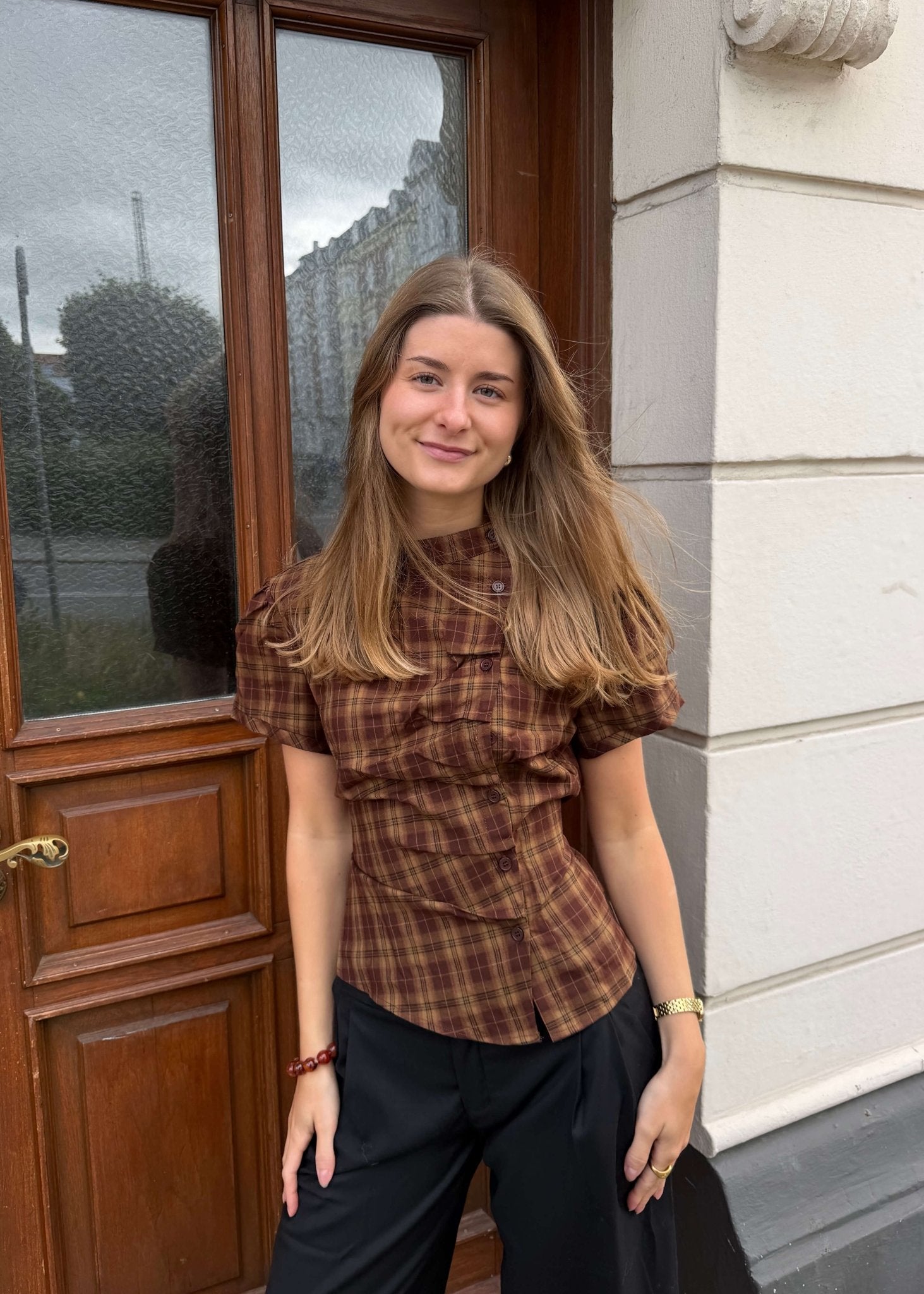 Maggie Ternet Top - Brun - ByStenholt.dk