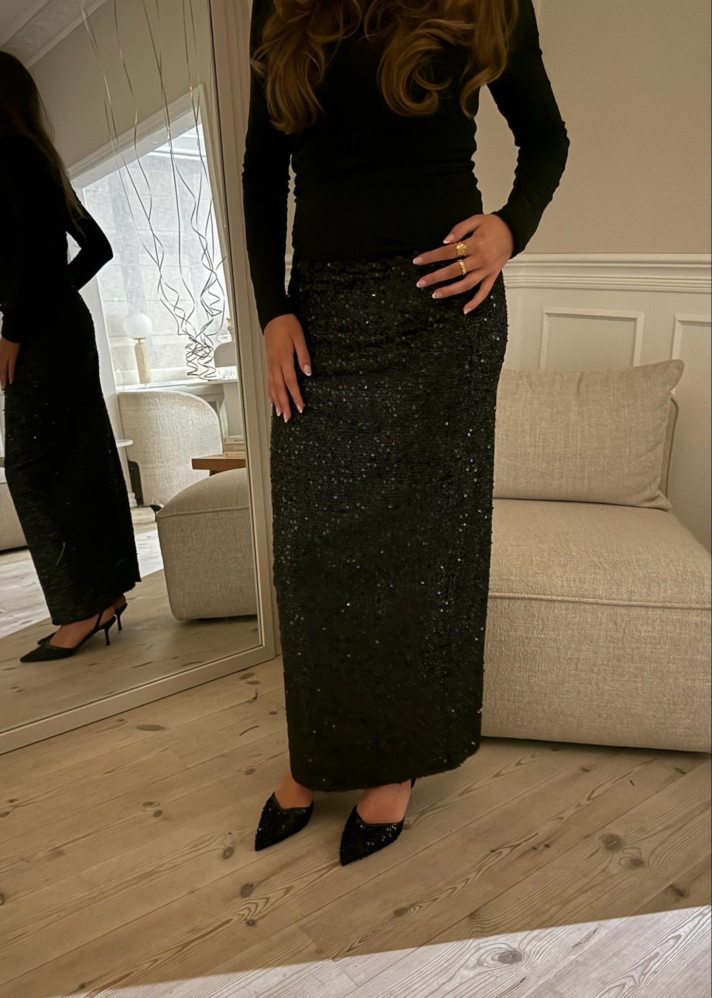 Maxi Paillet Nederdel - Sort - ByStenholt.dk