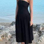 Mia Maxi Kjole - Sort - ByStenholt.dk